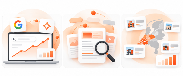 Dashboard voor zoekanalyse Google en zichtbaarheid